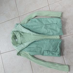 Women's small mint green sweater and reversible vest